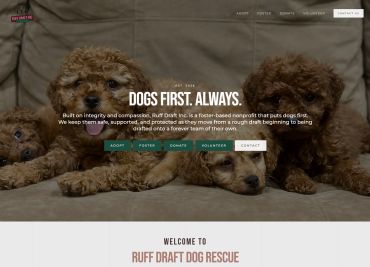 ruff draft chicago illinois dog rescue foster adoption website builder example